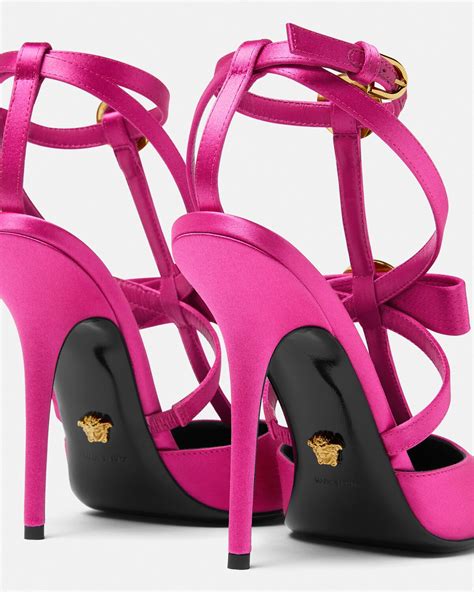 versace rainbow shoes|Versace pink ribbon shoes.